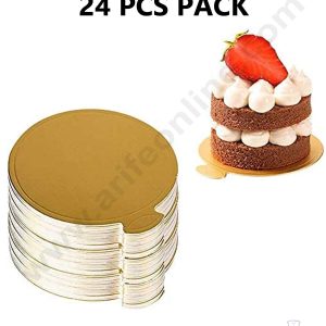 CAKE DECOR™ Round Pastry Base Boards - Gold ( 24 Pcs Pack )