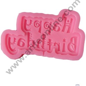 Cake Decor Silicon 1 Cavity Happy Birthday Shape Fondant Clay Marzipan Cake Decoration Mould SBSP-745