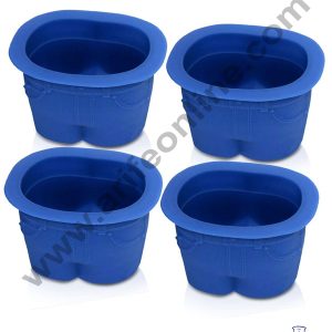 Cake Decor Silicon 4 pc Denim Jeans Shape Muffin Top Silicone Mould Muffin Cupcake Mould (SBSM-738)
