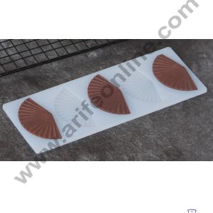 Cake Decor Silicon 5 in 1 Fan Shape Chocolate Garnishing Mould Cake Insert Decoration Mould