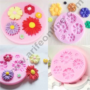 Cake Decor Silicon 6 Cavity Flowers Silicone Fondant Mould Marzipan Mould