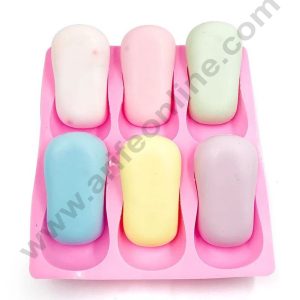 Cake Decor Silicon 6 Cavity Oval Soap Mould