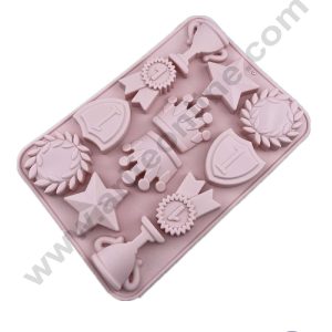 Cake Decor Silicon Trophy Cake Mould Royal Medals Mould For Awards Ice Cube Golden Globes