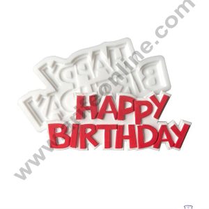 Cake Decor Silicone 1 Cavity Happy Birthday Shape Fondant Marzipan Mould SBSP-1354YX