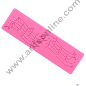Cake Decor Silicone 1 Cavity Musics Tone Shape Lace Pink Fondant Marzipan Mould