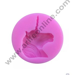 Cake Decor Silicone 1 Cavity Unicorn face Shape Pink Fondant Marzipan Mould