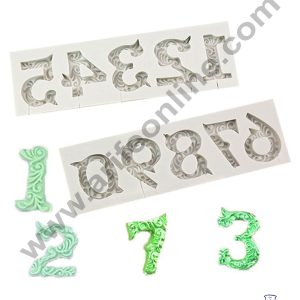 Cake Decor Silicone 10 Cavity Number Shape Fondant Marzipan Mould