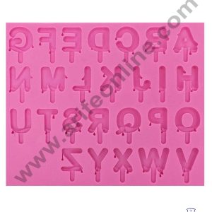 Cake Decor Silicone 26 Cavity Dripping Chocolate Alphabet Shape Fondant Marzipan Mould