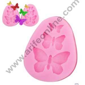 Cake Decor Silicone 3 Cavity Butterfly Shape Fondant Marzipan Mould
