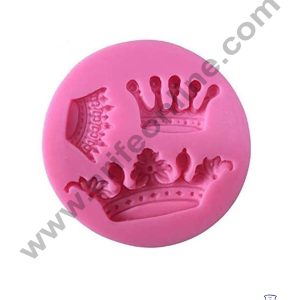 Cake Decor Silicone 3 Cavity Vintage Crown Shape Pink Fondant Marzipan Mould