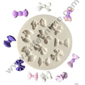 Cake Decor Silicone 9 Cavity Multi Bows Mold Shape Fondant Marzipan Mould SBSP-1497F