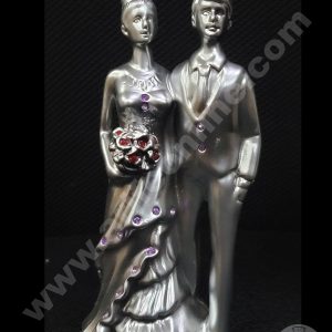 Cake Decor Silver Wedding Couple Statue Cake Topper For Cake Decoration