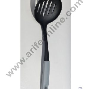 Cake Decor Nylon Slotted Food Spoon With Multi Colour Handle