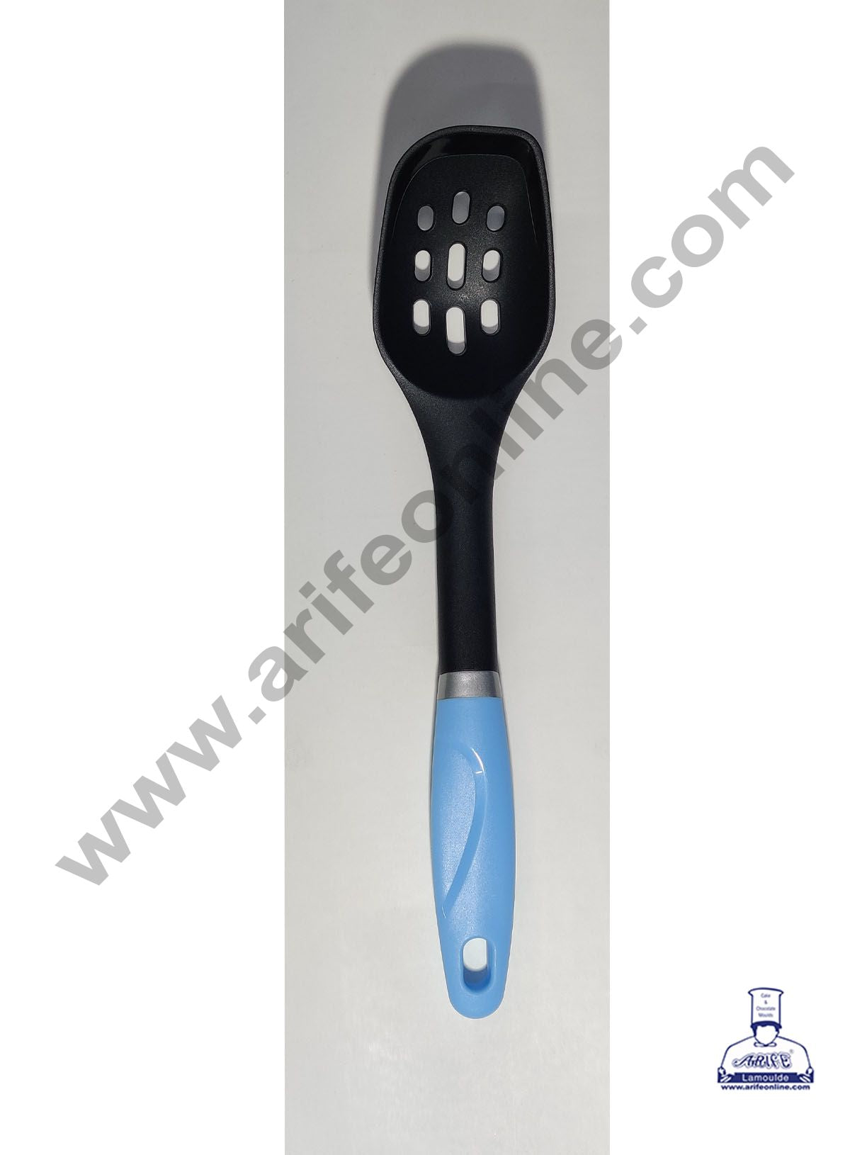 Cake Decor Nylon Slotted Spoon With Multi Colour Handle