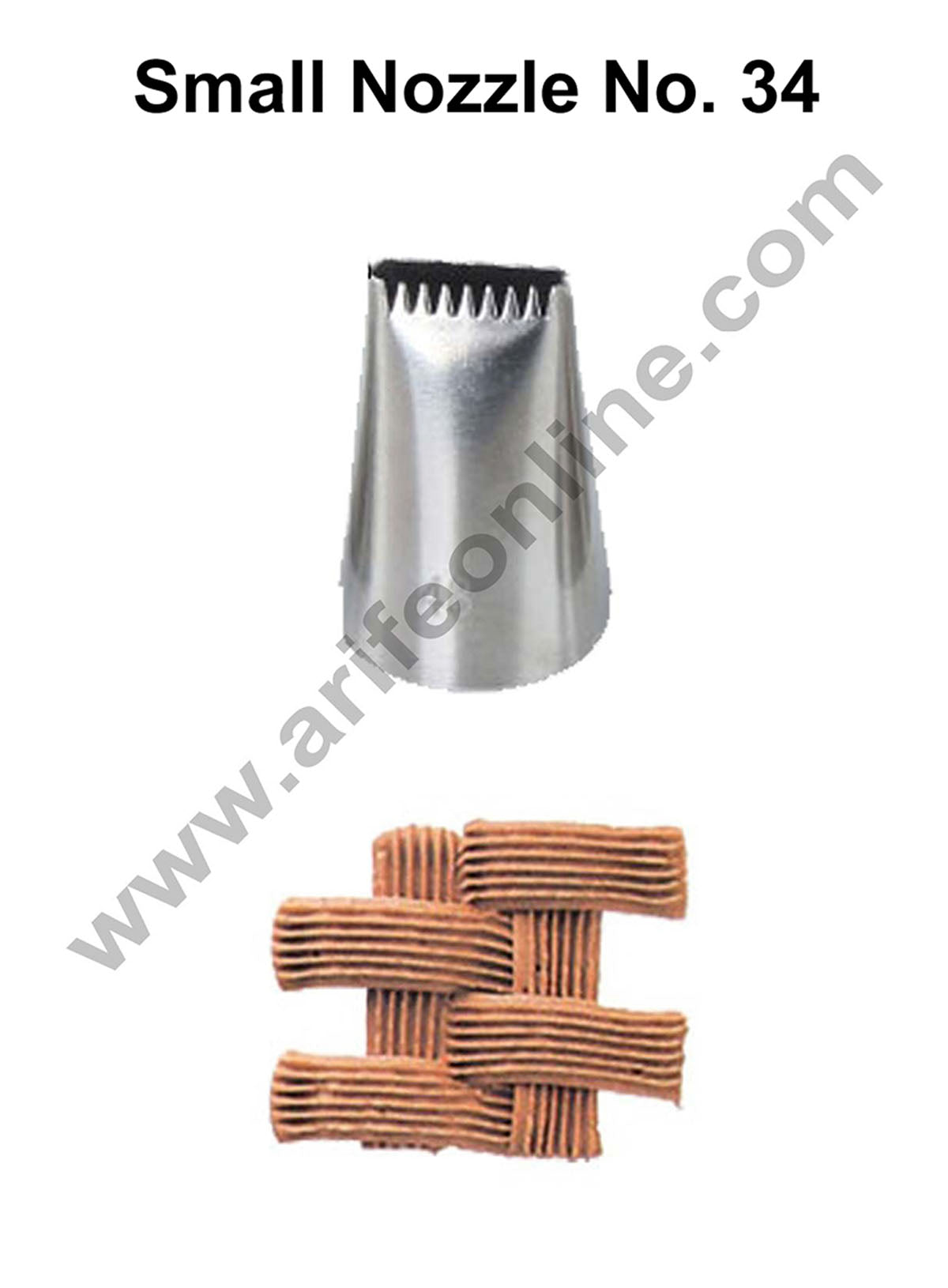 Cake Decor Small Nozzle - No. 34 Basket weave Piping Nozzle