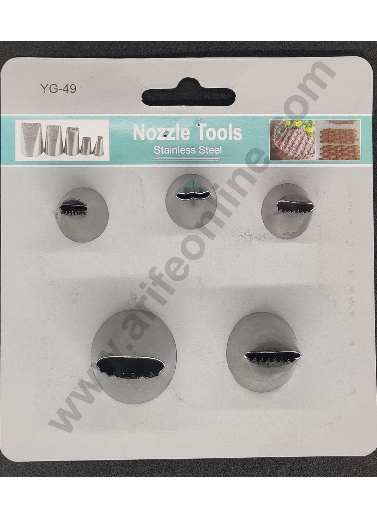 Cake Decor Stainless Steel 5Pcs Set Basket Weave Nozzle For Icing,Tips Piping Nozzle For Cake Decorating Tools (SBYG-49)