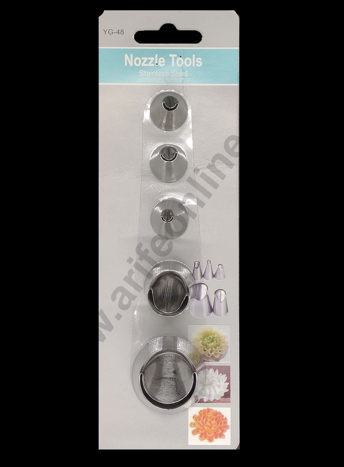 Cake Decor Stainless Steel 5Pcs Set Dahallia Flower Nozzle For Icing,Tips Piping Nozzle For Cake Decorating Tools (SBYG-48)