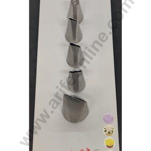 Cake Decor Stainless Steel 5Pcs Set Rose Shape Nozzle For Icing,Tips Piping Nozzle For Cake Decorating Tools (SBYG-51)