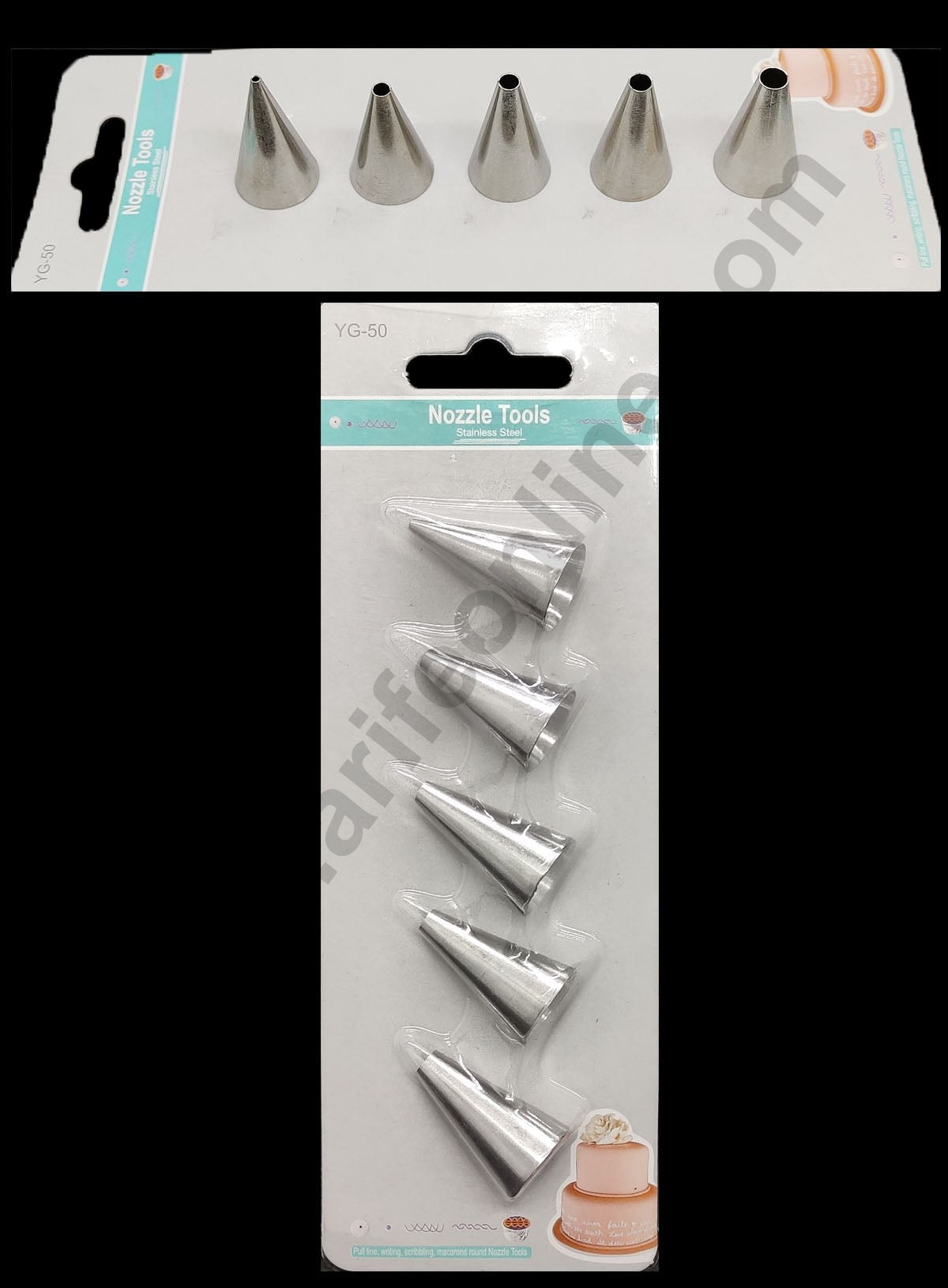 Cake Decor Stainless Steel 5Pcs Set Writing Nozzle For Icing,Tips Piping Nozzle For Cake Decorating Tools (SBYG-50)