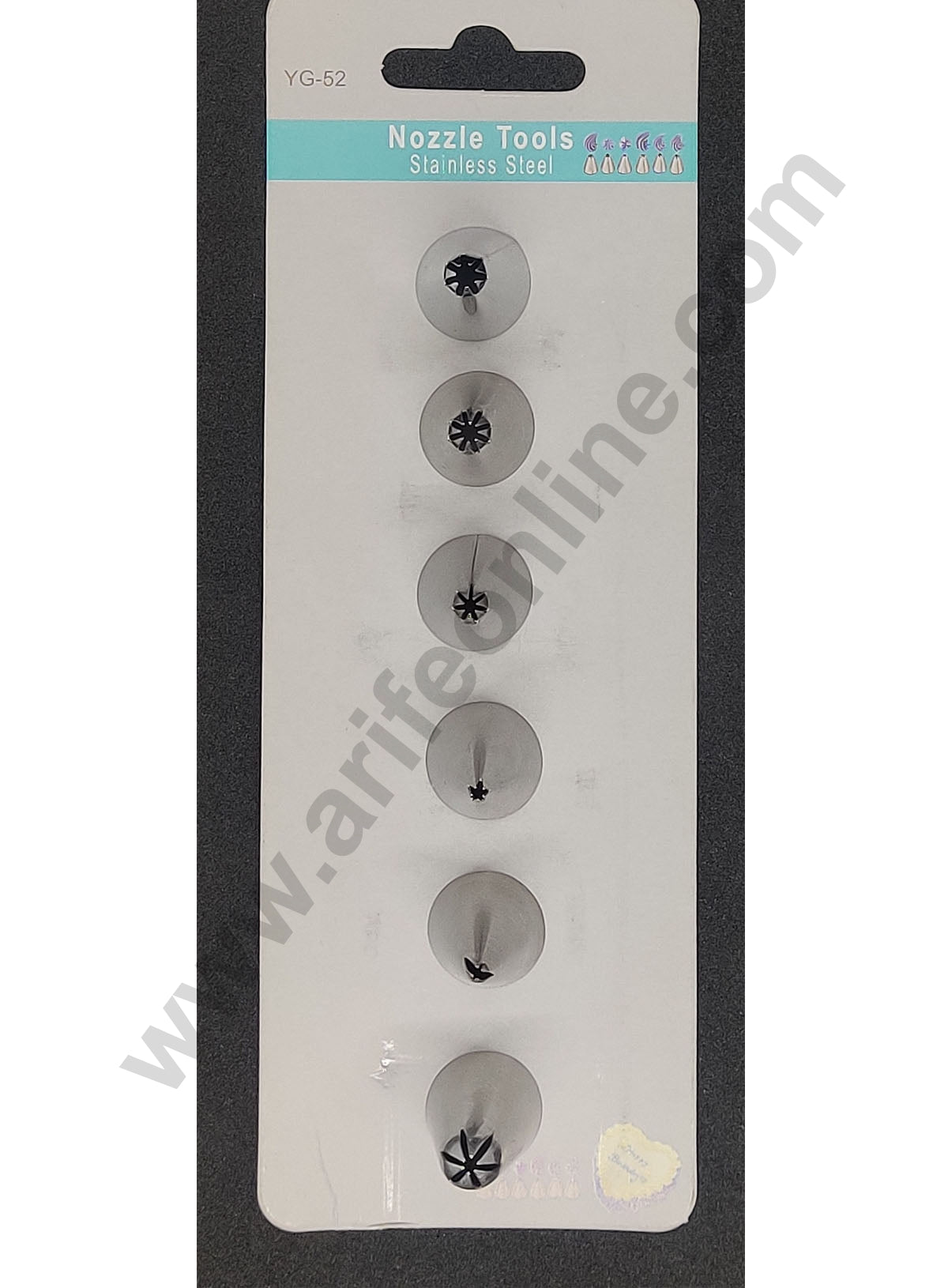 Cake Decor Stainless Steel 6Pcs Set Star Shape Nozzle For Icing,Tips Piping Nozzle For Cake Decorating Tools (SBYG-52)