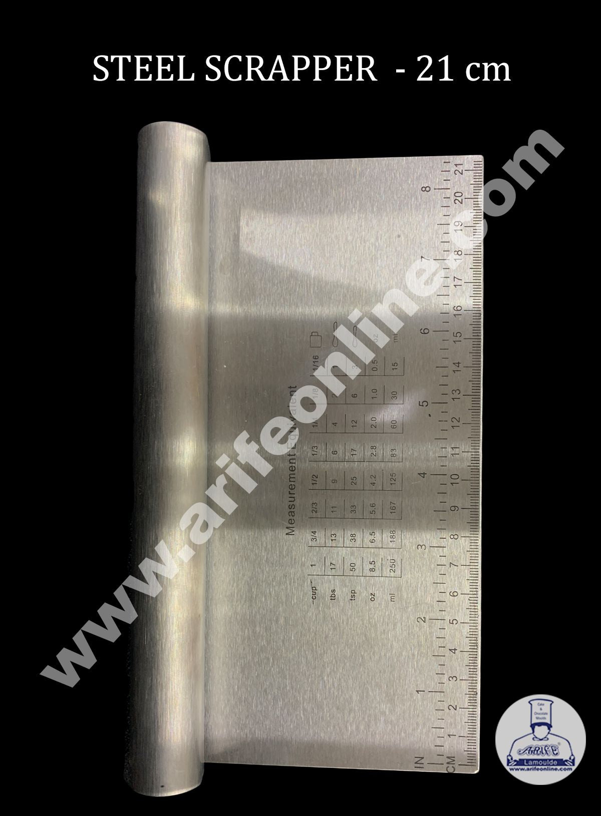 Cake Decor Stainless Steel Big Dough Scrapper with Stainless Steel Handle - 20 cm