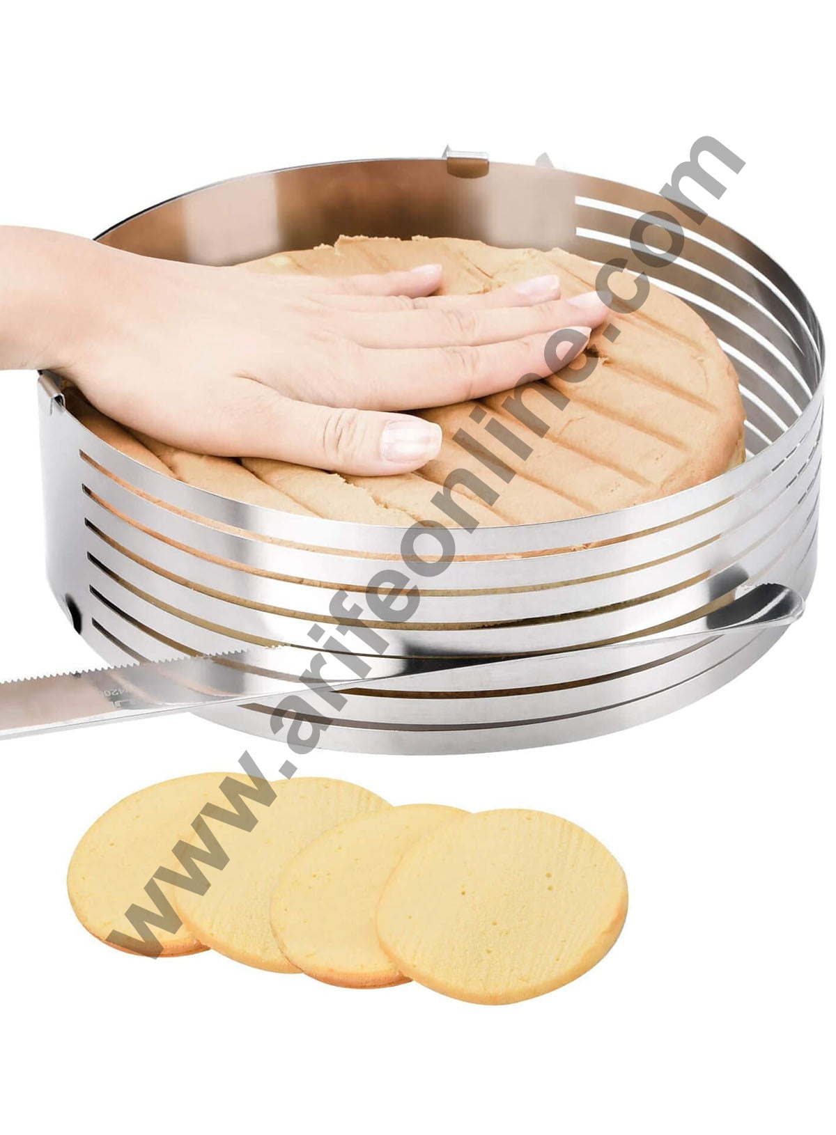 Cake Decor Stainless Steel Big Layer Cake Slicer β Adjustable Big Round Cake Slicer Cutter Leveler