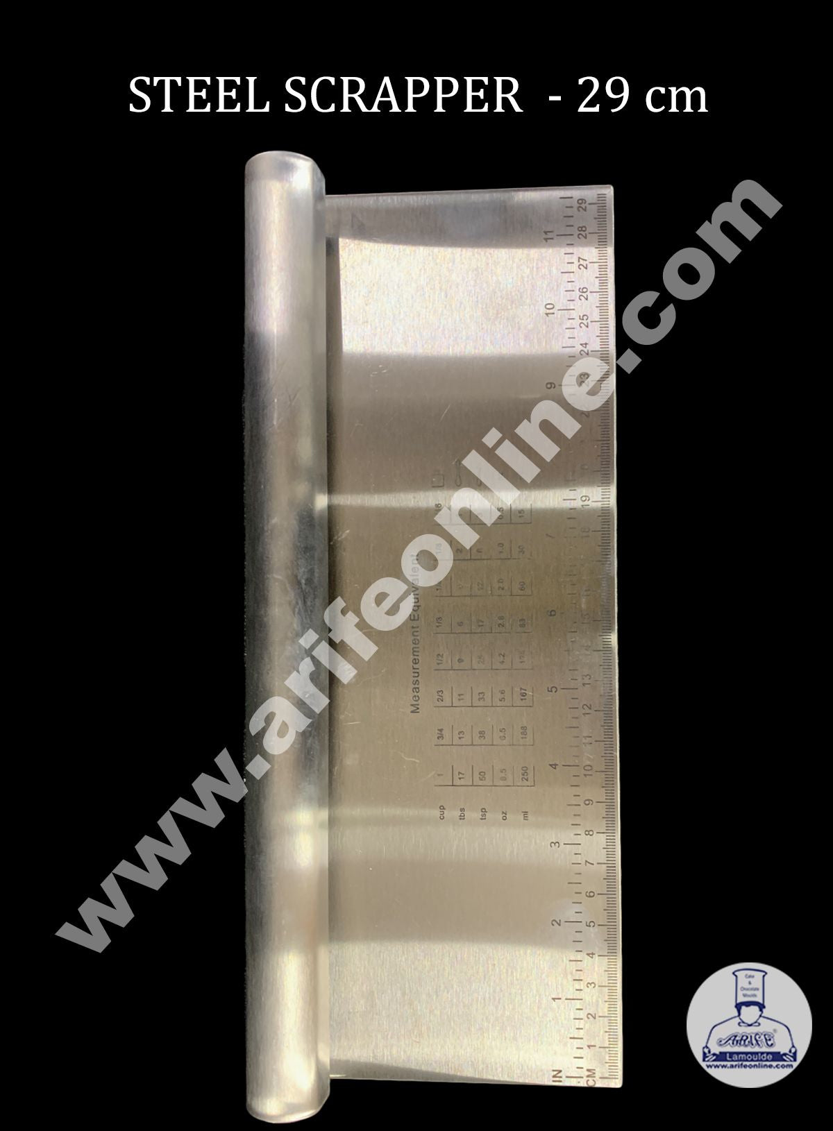 Cake Decor Stainless Steel Jumbo Dough Scrapper with Stainless Steel Handle - 29 cm