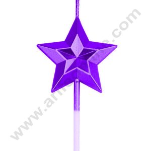 Cake Decor Star Theme Candle for Party Decoration for Cake and Cupcake - Purple - Set of 1 Pc