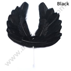 Cake Decor Wing Feather Topper For Cake Decorations - Black ( 1 pc Pack )