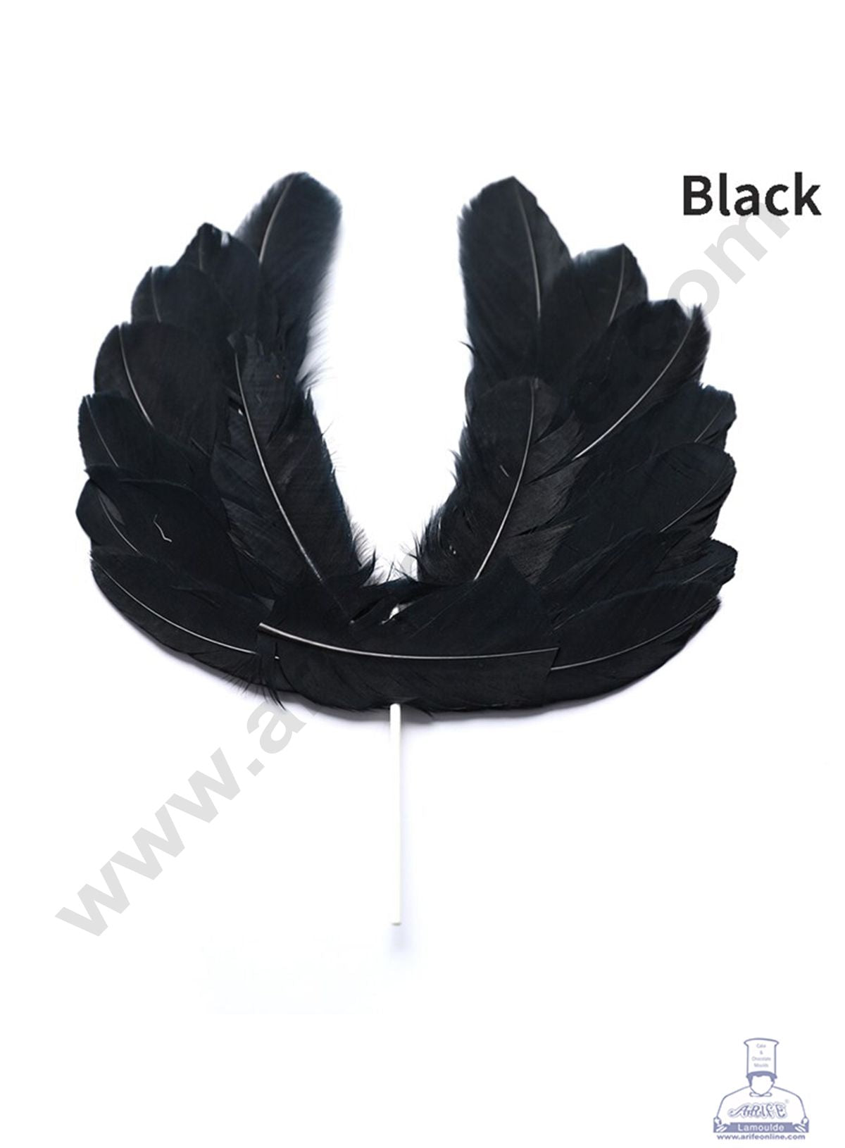 Cake Decor Wing Feather Topper For Cake Decorations - Black ( 1 pc Pack )