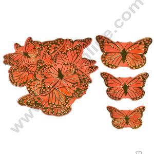 Cake Decor™ 21 pcs Golden Orange Butterfly Paper Topper For Cake And Cupcake SBMT-PT-084