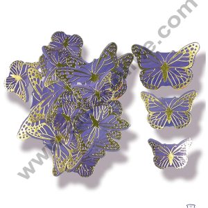 Cake Decor™ 21 pcs Golden Purple Butterfly Paper Topper For Cake And Cupcake SBMT-PT-081