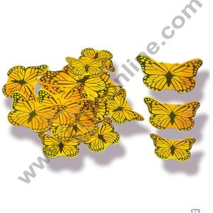 Cake Decor™ 21 pcs Golden Yellow Butterfly Paper Topper For Cake And Cupcake SBMT-PT-080