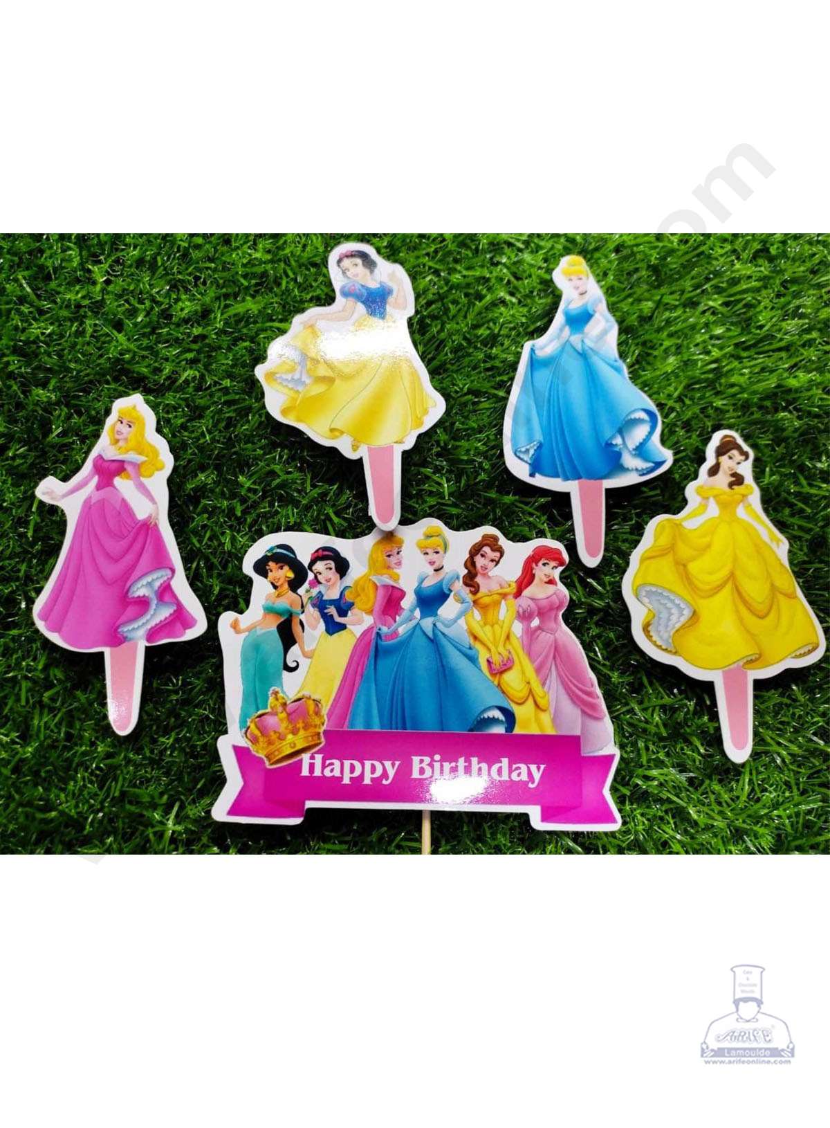 CAKE DECORβ’ 5 pcs Happy Birthday Barbie Theme Paper Topper For Cake And Cupcake (SBMT-PT-059)