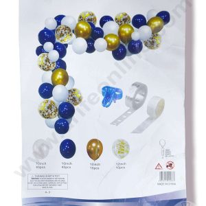 Cake Decor™ Blue White Theme Balloons Package Set For Party Balloon Decoration (Pack of 100 pc )
