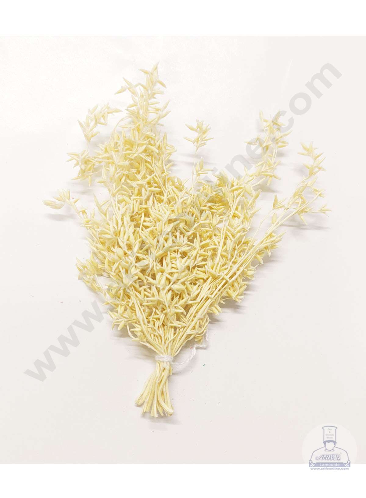 Cake Decor™  Dry Grass Artificial Flower For Cake Decoration – White( 10 pc pack )