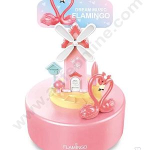 Cake Decor™ Flamingo Carousel Music Box - Pink