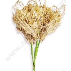 Cake Decor™ Heavy 1 Gypsy Artificial Flower For Cake Decoration – Gold( 1 Bunch )
