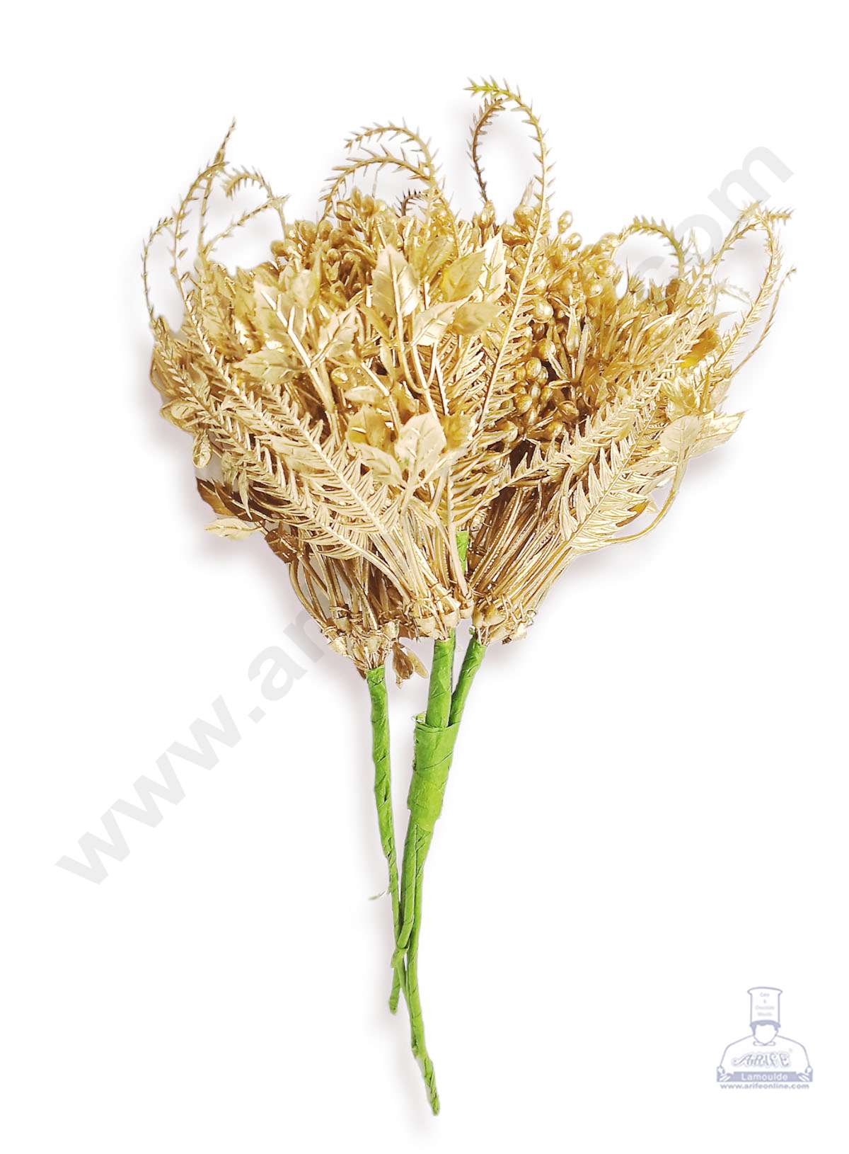 Cake Decor™ Heavy 1 Gypsy Artificial Flower For Cake Decoration – Gold( 1 Bunch )