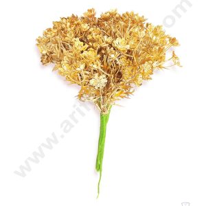 Cake Decor™ Heavy 2 Gypsy Artificial Flower For Cake Decoration – Gold( 1 Bunch )