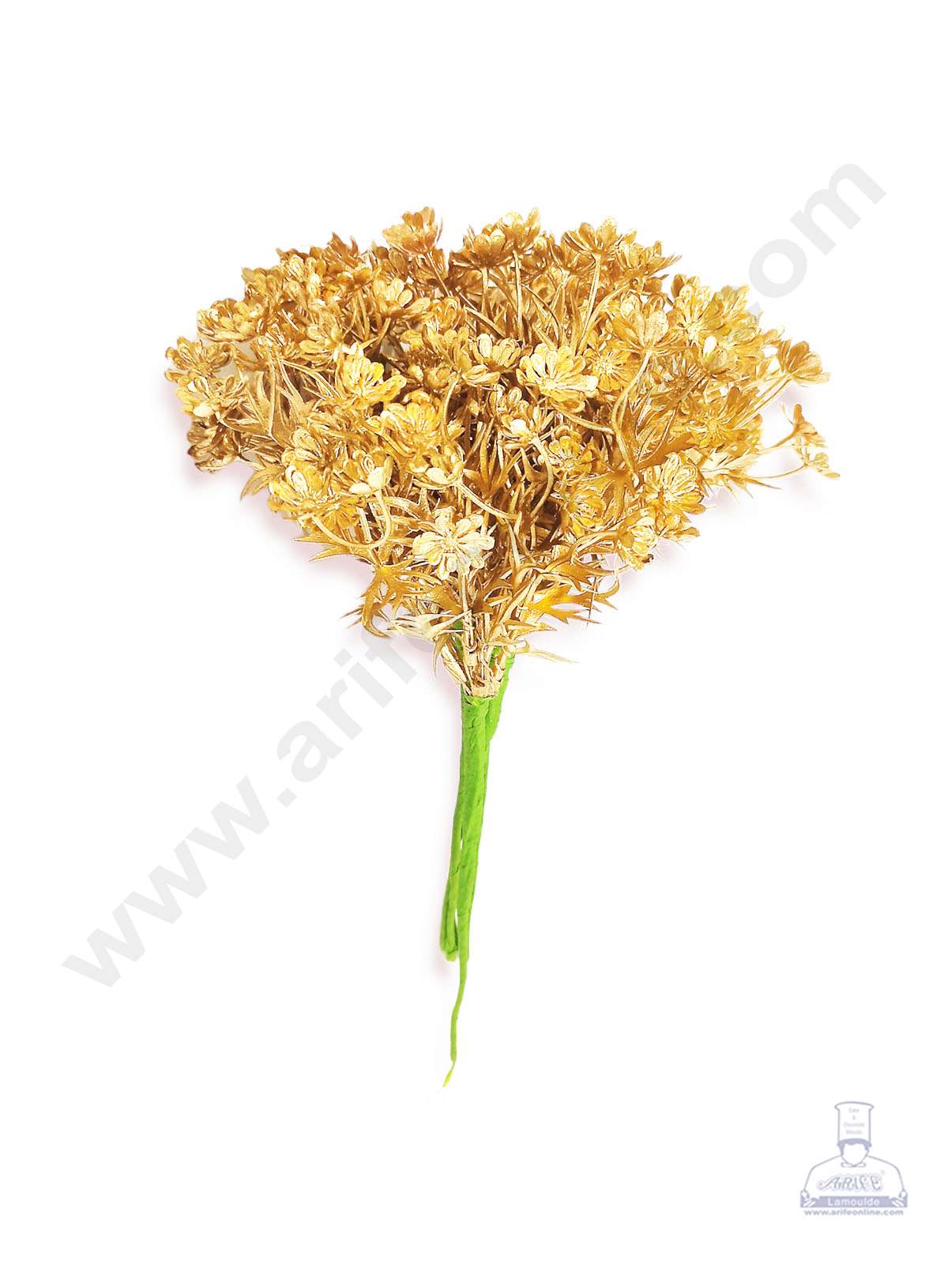 Cake Decor™ Heavy 2 Gypsy Artificial Flower For Cake Decoration – Gold( 1 Bunch )