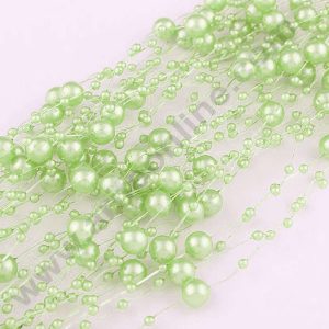 Cake Decor™ Light Green Artificial Pearls String Beads Chain Garland Flowers Wedding Christmas Party Decoration 3mm 8mm Beads (SBBD-18)