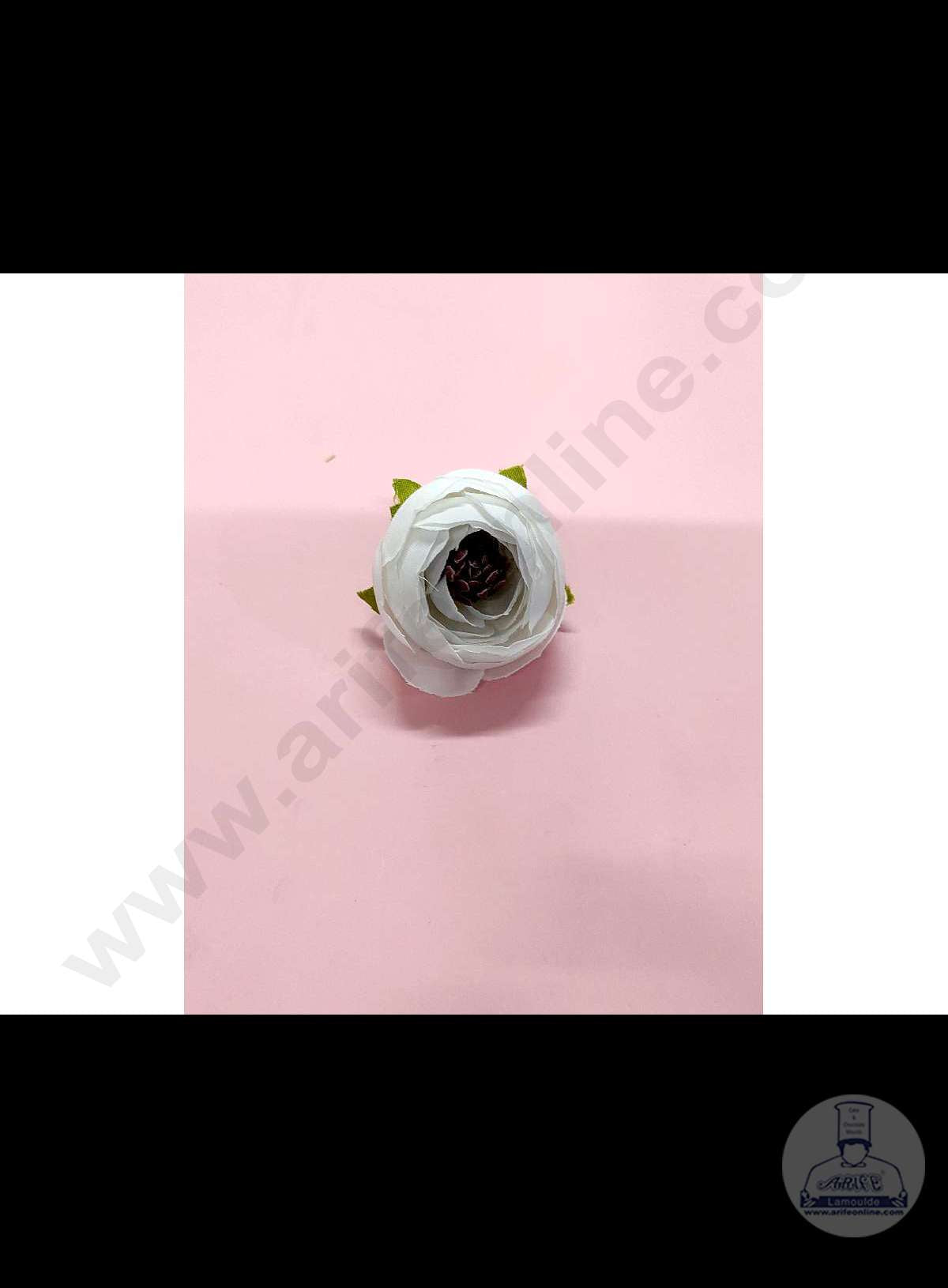 Cake Decor™  Medium Peony Artificial Flower For Cake Decoration – White( 1 pc pack )