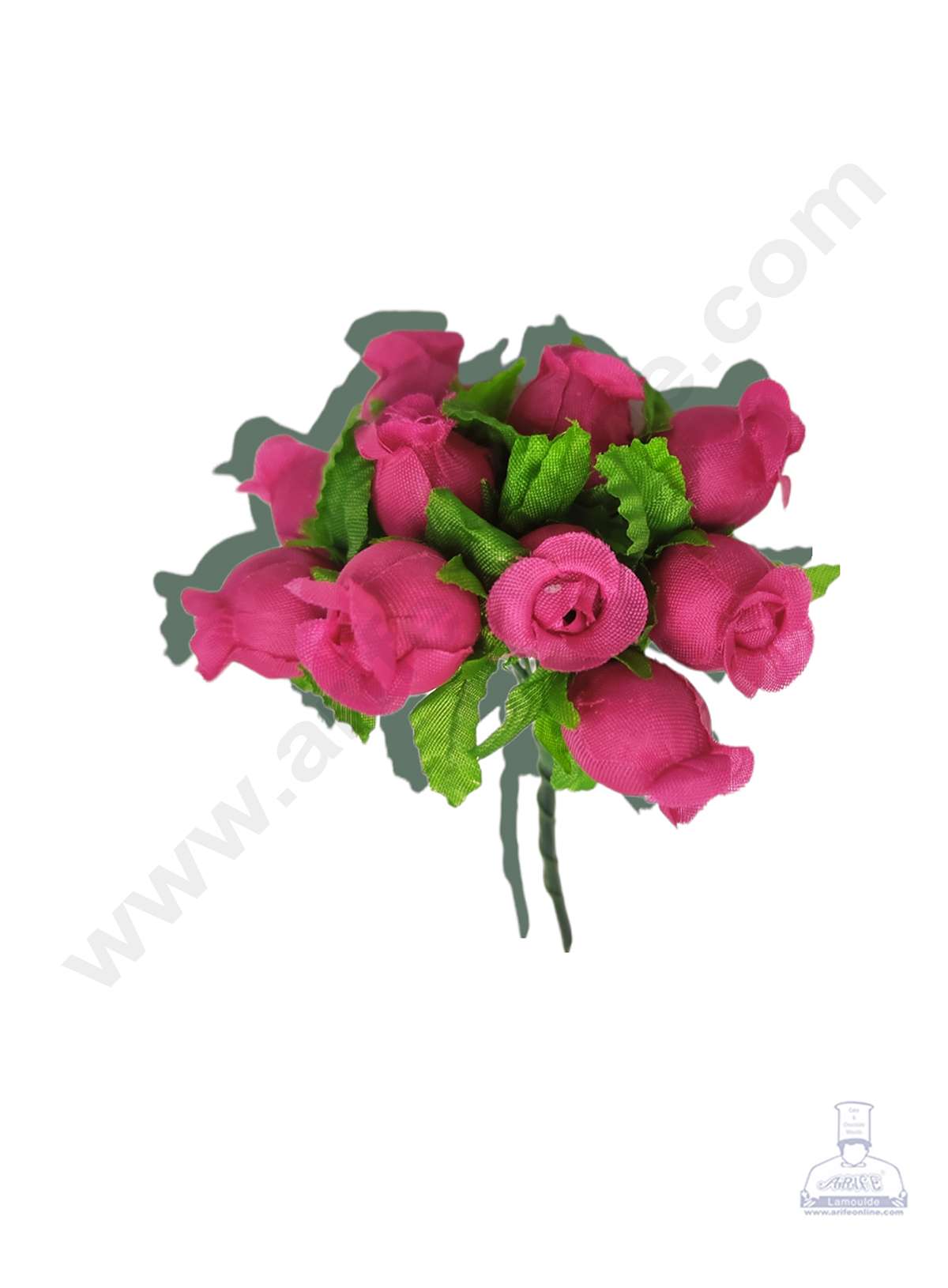 Cake Decor™ Mini Rose Artificial Flower Bunch For Cake Decoration – Pink( 1 Bunch )