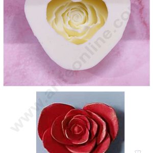 Cake Decor™ Silicon 1 Cavity Rose in Heart Shape Cake Fondant Mould SBSP-DYF2475