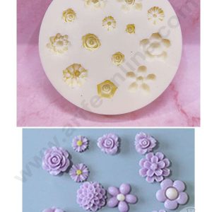 Cake Decor™ Silicon 13 Cavity Sunflower Rose Blossom Flowers Shape Cake Fondant Mould SBSP-DYF6148