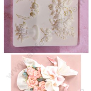Cake Decor™ Silicon 4 Cavity Different Rose Bouquet and Butterfly Shape Cake Fondant Mould SBSP-DYF6014