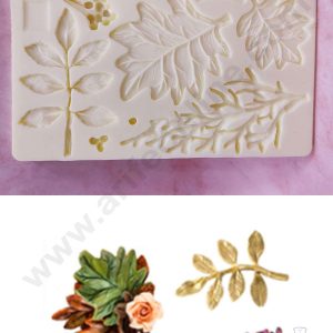 Cake Decor™ Silicon 5 Cavity Different Leafs Shape Cake Fondant Mould SBSP-DYF6010