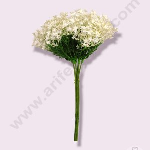 Cake Decor™ Silicon Gypsy Heavy Artificial Flower For Cake Decoration – White( 1 Bunch )