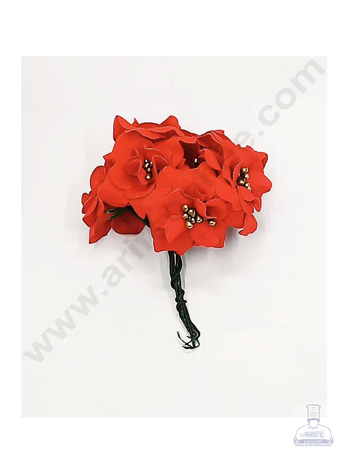 Cake Decorβ’ Small Flower Artificial Flower Bunch For Cake Decoration β Red( 1 Bunch )